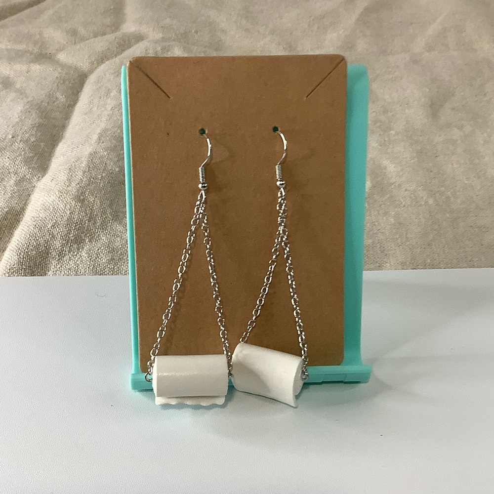 Funny toilet paper Chain Earrings